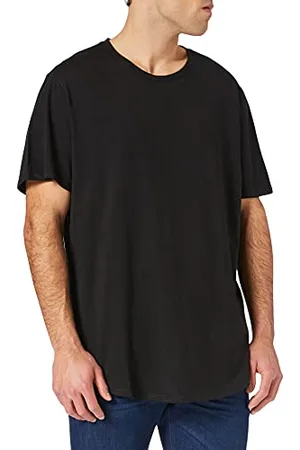 Only & Sons Herren O&S Rundhals T-Shirt | Langes Kurzarm Shirt ONSMATT | Einfarbig Stretch Basic Baumwolle, Farben:Schwarz, Größe:XXL
