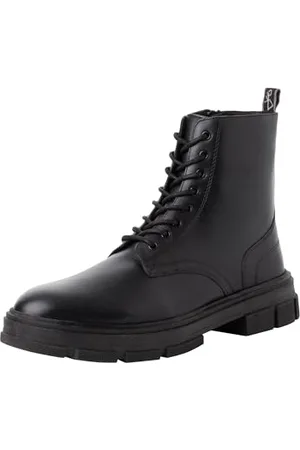 Marco Tozzi By Guido Maria Kretschmer Herren Stiefeletten zum Schnüren aus Leder mit Reißverschluss, (Black), 45 EU