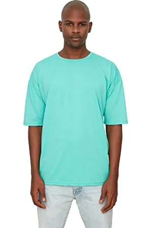 Trendyol Herren Männliches Basisches Bike-kragen Übergroß Kurzarm-t-shirt T-Shirt Western, , S