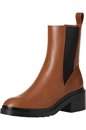 Amazon Damen Chelsea-Stiefel mit klobiger Sohle, , 38 EU Weit