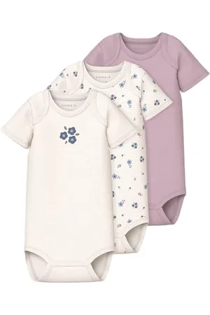 NAME IT Baby Damen Nbfbody 3P Ss Flower Noos, Numeric_68 (3er Pack)