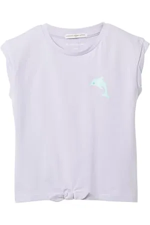 TOM TAILOR Mädchen Kinder T-Shirt mit Delphin-Print , light lavender, 104/110