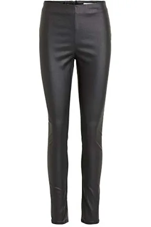VILA Clothes Damen VICOMMIT Coated Plain NOOS Leggings, , W27 (Herstellergröße: S)