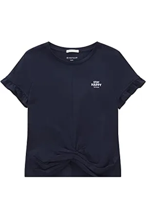 TOM TAILOR Mädchen Kinder T-Shirt mit Detail 1035163, Blau, 128-134