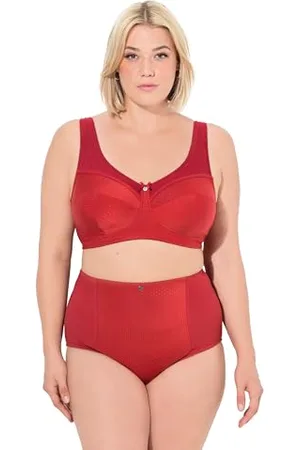 Ulla Popken Damen große Größen Übergrößen Plus Size Entlastungs-BH, Struktur, ohne Bügel, Cup C - H