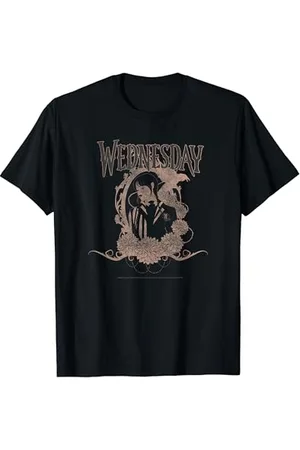Wednesday Silhouettes Goth Distressed Portrait T-Shirt