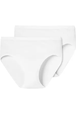 Schiesser Damen Hüftslip 2er Pack Slip, Weiß (100-weiss), 46
