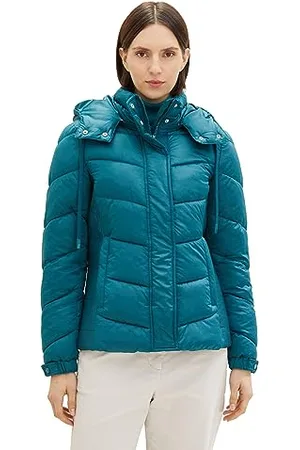 TOM TAILOR Damen 1037565 Steppjacke mit Abnehmbarer Kapuze, 32505-shaded Spruce, XL
