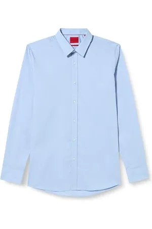 HUGO BOSS Herren Elisha02 Shirt, Light/Pastel Blue459, 43