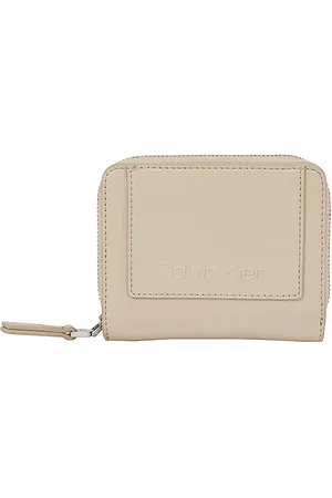 Calvin Klein Damen Portemonnaie Zip Around Klein, Elfenbein (Doeskin), Onesize