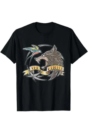 The Witcher Logo Tattoo Wolf Fan Memorabilia Damen T-Shirt Klein EU S