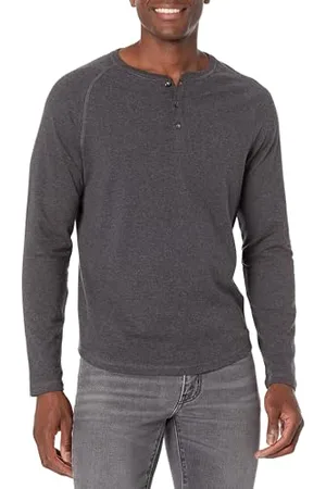 Amazon Herren Langärmeliges Henley-Shirt, Schmale Passform, , XXL