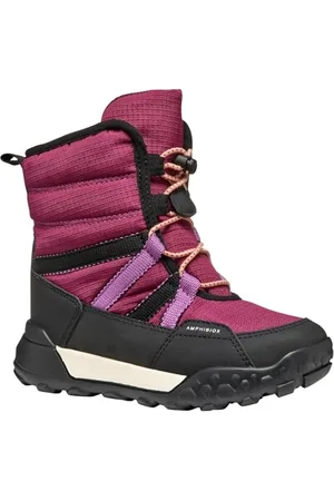 Geox J TREKKYUP Girl B AB Snow Boot, DK Raspberry/Black, 36 EU