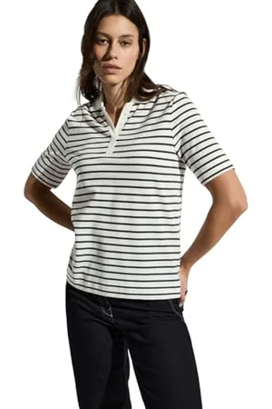 CECIL Damen B322948 Gestreiftes Piquée Poloshirt, , XL
