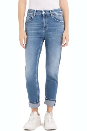 Replay Damen Jeans Marty Boyfit mit Power Stretch, (Blau), 27W / 30L