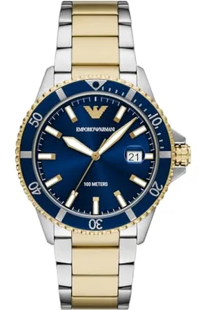 Emporio Armani Watch for Men, Quartz Movement and 42mm Case Size with Stainless Steel, Leather or Silicone Strap , 42MM