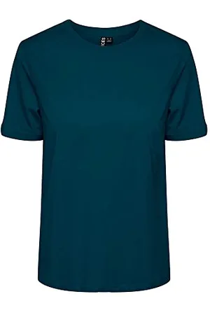 Pieces® Damen Pcria Ss Fold Up Solid Tee Noos Bc T-Shirt, , M