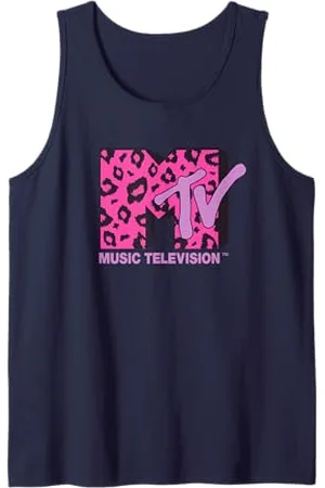 MTV Logo Pink Leopard Print Tank Top