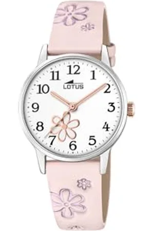 Lotus JUNIOR Uhr für Kinder in der Farbe Roségold mit Armband aus Leder, Wasserdichtigkeit: 5 bar, Gehäusedurchmesser: 30 mm, 18863/2