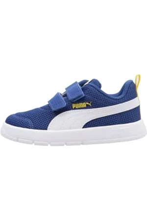 PUMA Unisex Baby COURTFLEX V3 MESH INF Sneaker, Clyde ROYAL White-Sunny Yellow, 20 EU