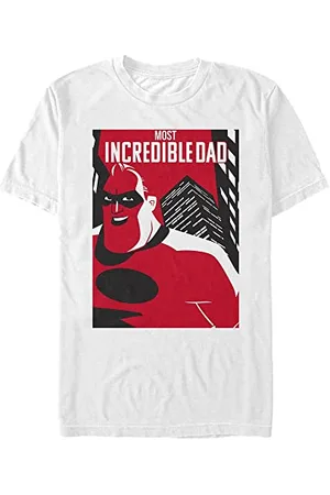 Disney Unisex Incredibles 2 Dad Poster Organic Short Sleeve T-shirt, , M