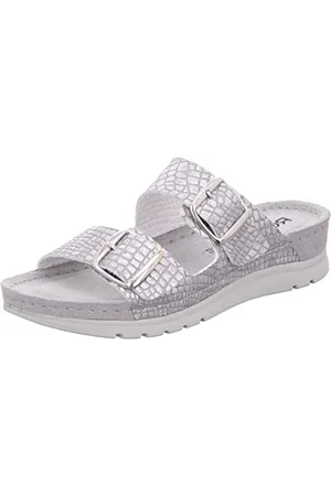 Rohde Damen Pantoletten Schnalle Leder Clogs Cattolica 6152, Größe:42 EU, Farbe: