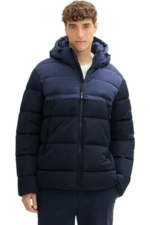 TOM TAILOR Herren Puffer Winterjacke mit Abnehmbarer Kapuze, , XXL
