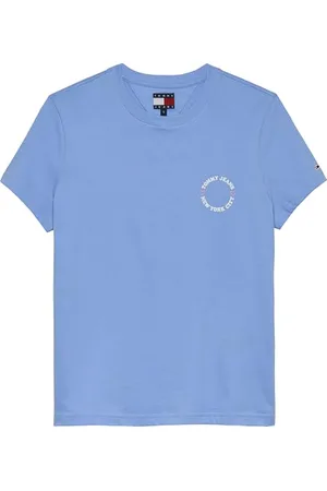 Tommy Hilfiger Damen T-Shirt Kurzarm TJ X NYC mit Branding, Mehrfarbig (Sugarplum Blue), S