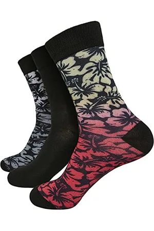 Urban classics Unisex TB3398-Flower 3-Pack Socken, , 35-38