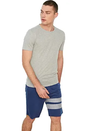 Trendyol Herren Männlicher Basic Slim Fit Runder Kragen Kurzarm T-shirt T-Shirt Westlich, , L