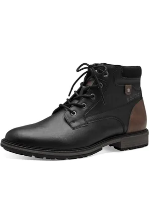 QS by s.Oliver Herren Stiefel zum Schnüren mit Reißverschluss Herbst, (Black), 44 EU