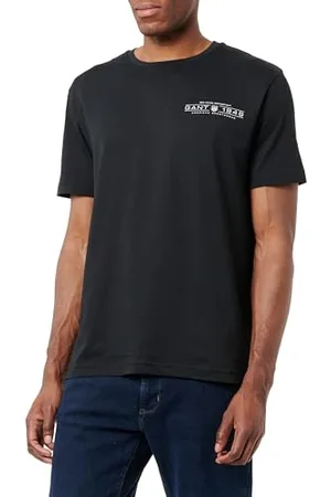 GANT Herren Printed Graphic SS T-Shirt, Black, XXL