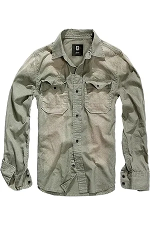Brandit Hardee Denim Shirt Long Sleeve, Farbe: grau, Größe: S