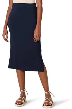 Amazon Damen Midirock aus Strick zum Hieinschlüpfen (erhältlich in Übergröße), , XL