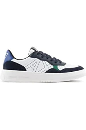 Armani Exchange Herren Side Sewn Logo, Low top Sneaker, Navy/Bluette, 41 EU