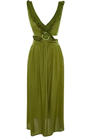Trendyol Damen Women line Woven Dress Beachwear Maxi A-Linie Regular Fit Webkleid, , s