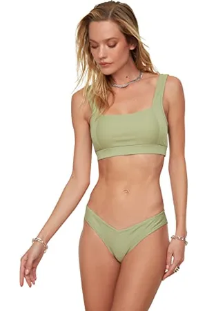 Trendyol Damen Texturierte V-Schnitte Sechs Bikini Bottoms, , 34