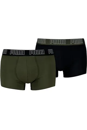 PUMA Boxer Trunk Boxershorts Herren Everyday Unterhose Pant Unterwäsche 2er Pack, Farbe: Forest Night, Bekleidungsgröße:L, , L