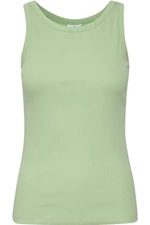 Kaffe Damen Rib Tank Top Sleeveless Basic T-Shirt, , Large