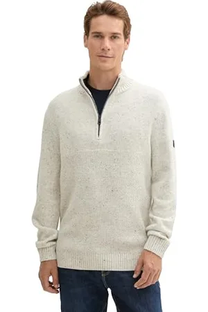 TOM TAILOR Herren Troyer Strickpullover, , M