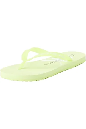 Calvin Klein Jeans Damen Flip Flops Beach Sandal Badeschuhe, Gelb (Lime Sorbet/Bright White), 41