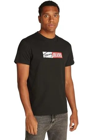 Tommy Hilfiger Herren T-Shirt Kurzarm Slim Entry Graphic Rundhalsausschnitt, Schwarz (Black), XXL