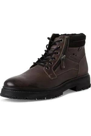 QS by s.Oliver Herren Stiefel zum Schnüren mit Reißverschluss Gefüttert, Grau (Dark Grey), 43 EU