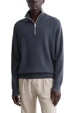Marc O’ Polo Marc OߴPolo Herren Strickpullover mit Stehkragen Regular Fit, Blau (Dark Navy), L