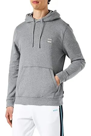 HUGO BOSS Herren Wetalk Hoodie aus Baumwoll-Terry mit Logo-Aufnäher Hellgrau XXL