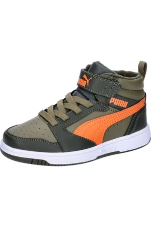 PUMA Rebound V6 Mid WTR AC+ PS Sneaker, Dark Olive-Maple Syrup Olive, 29 EU