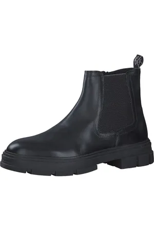 Marco Tozzi By Guido Maria Kretschmer Herren Chelsea Boots aus Leder mit Reißverschluss, (Black), 46 EU