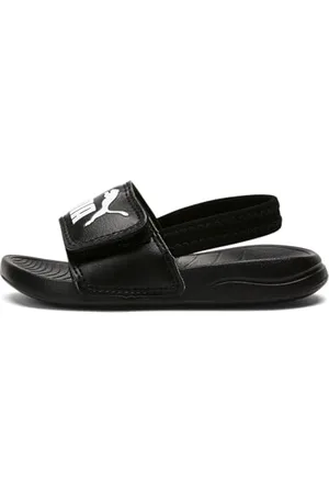PUMA Unisex Baby Popcat 20 Backstrap AC Inf Slide Sandal, Black White, 19 EU