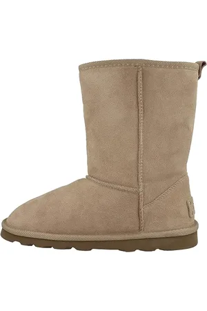 QS by s.Oliver Damen Winterstiefel ohne Absatz aus Wildleder Gefüttert Beige , 36