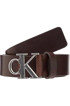 Calvin Klein Jeans Herren Gürtel Round Mono Plaque Leather Belt aus Leder, , 110 cm